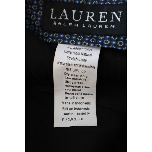 Lauren Ralph Lauren Sz 40x30 Charcoal/Brown Edgewood Classic Fit Suit Pants - Picture 4 of 12